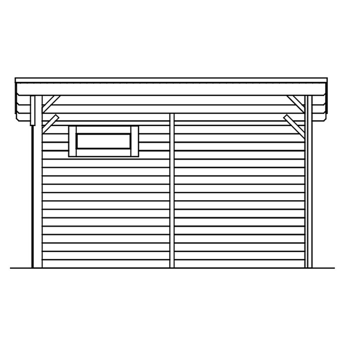 SKAN HOLZ Holzunterstand Vimmerby (L x B: 370 x 250 cm, Schiefergrau, Nordische Fichte) | BAUHAUS