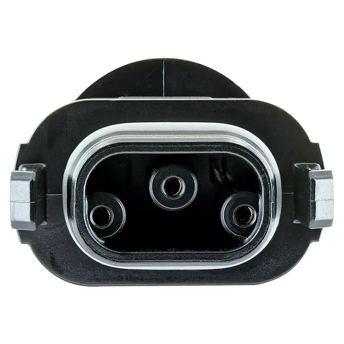 Schwaiger Adapter Betteri BC01 auf BC05 - Schwarz - Schwarzer Kunststoff, 3-poliger weiblicher elektrischer Stecker, Vorderansicht.