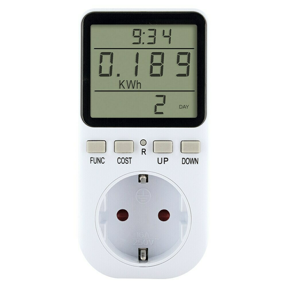 Energiekostenmessgerät mit LCD-Anzeige, digitaler Stromzähler für Steckdose (223561) | 179309 Energiekostenmessgerät mit LCD-Anzeige, digitaler Stromzähler für Steckdose (223561) | 179309