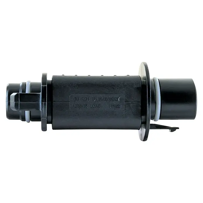 Schwaiger Adapter Betteri BC01 auf BC05 - Schwarz - Schwarzer Inline-Steckverbinder aus Kunststoff mit weißen Dichtungen, IP68-zertifiziert, beschriftet mit „DO NOT DISCONNECT UNDER LOAD“.