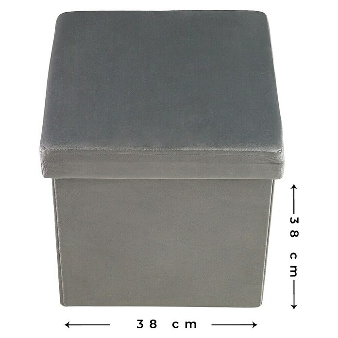 Puf Terciopelo (L x An x Al: 38 x 38 x 38 cm, Gris) | BAUHAUS