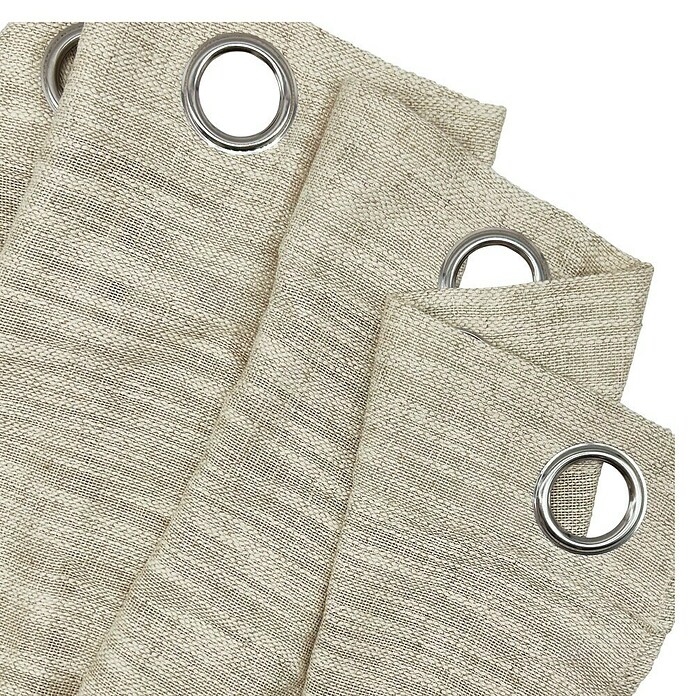 Cortina con ollaos Lemos (An x Al: 140 x 280 cm, 64% poliéster 24% viscosa y 12% lino, Crudo) | BAUHAUS