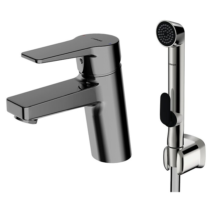 Hansa Twist Waschtischarmatur (Chrom, Glänzend, Mit Funktionsbrause, Mit Objekthebel) | BAUHAUS