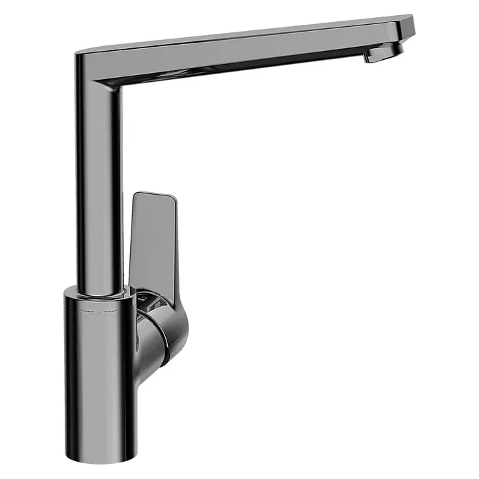 Hansa Twist Spültischarmatur - L-Auslauf, Vollgriff, Chrom, Glänzend - Moderner Küchenarmatur aus Chrom mit Einhebelmischer.