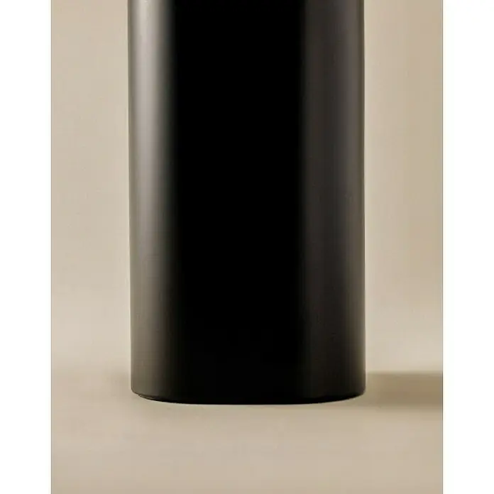 Cosmic Portacepillos Nea - Plástico, Negro, Mate - Jarrón cilíndrico negro mate minimalista para una decoración elegante.