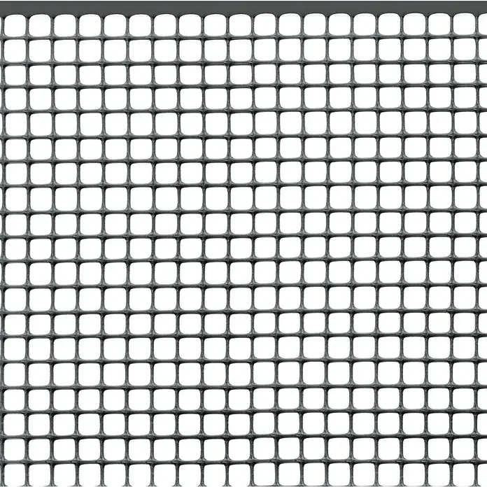Tenax Malla protectora Quadra 10 - L x Al: 5 x 1 m, Antracita - Rejilla de malla cuadrada gris oscuro.