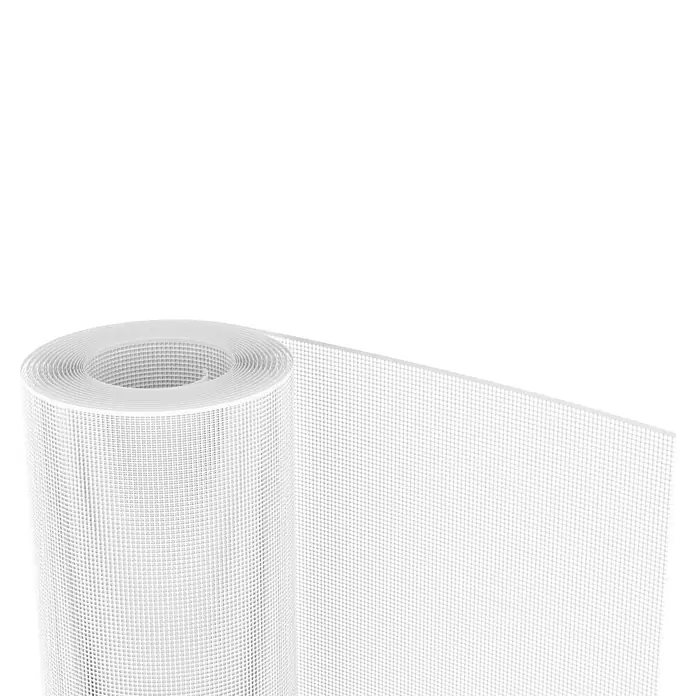 Tenax Malla protectora Quadra 05 - L x Al: 5 x 1 m, Blanco - Rollo de tela de malla blanca, comúnmente utilizado para mosquiteras o ventilación.