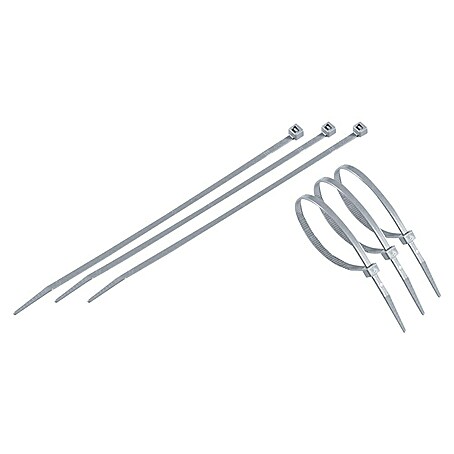 Tenax Set de bridas para cables (Largo: 29 cm, 50 ud., Plata)