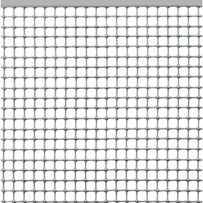 Tenax Malla protectora Quadra 10 - L x Al: 5 x 1 m, Plata - Malla de plástico gris con patrón cuadrado.