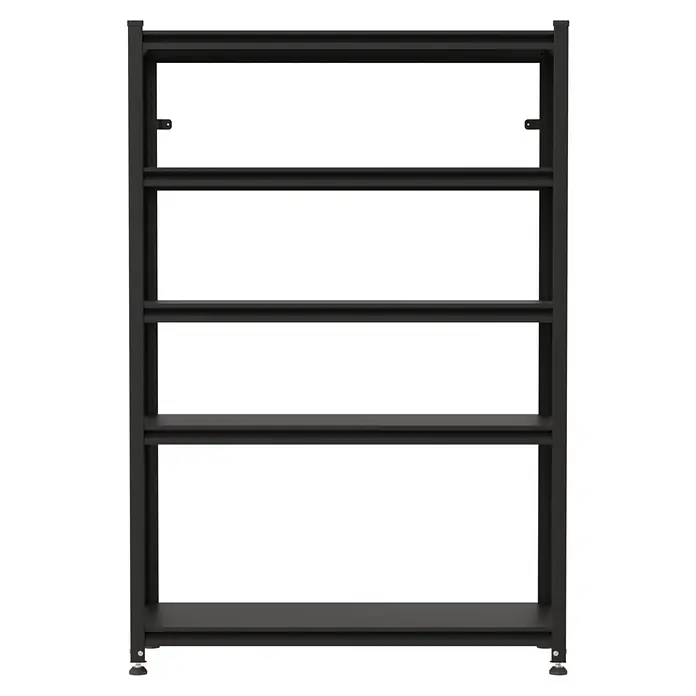 Regalux Metallregal Style M - H x B x T: 175 x 120 x 45 cm, Traglast pro Boden: 150 kg, Anzahl Böden: 5 Stk., Stecken, Schwarz