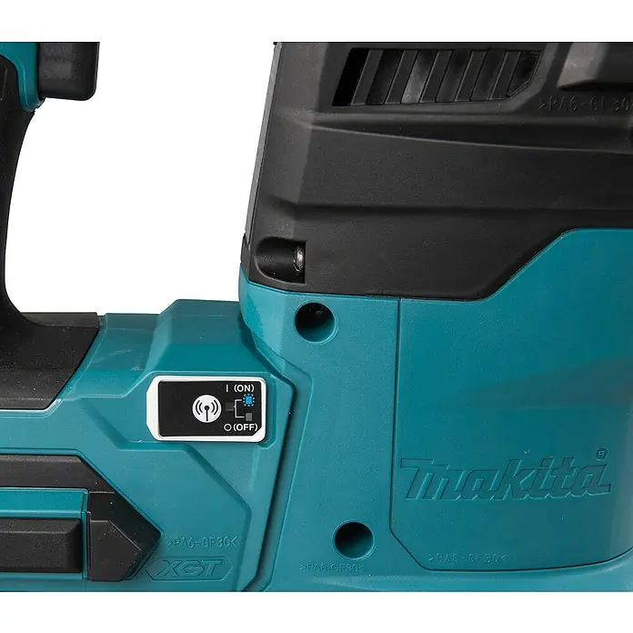 Makita XGT 40V max. Akku-Kombihammer HR009GZ - 40 V, Ohne Akku, 3,9 J - Türkises und schwarzes Makita XGT Elektrowerkzeug mit drahtlosem Ein-/Ausschalter, aus verstärktem Kunststoff.