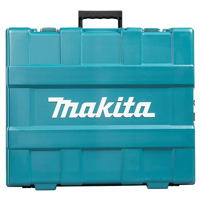 Makita Akku-Gasnagler GN900SE - 7,2 V, 2 Akkus, Länge Nagel: 50 mm - 90 mm - Türkisfarbener Kunststoff-Makita-Werkzeugkoffer mit schwarzem Griff.