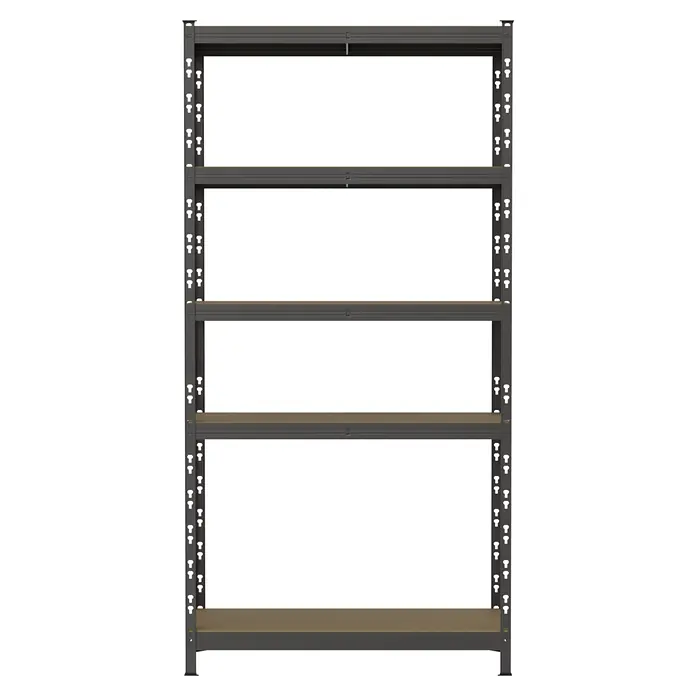 Regalux Metallregal - H x B x T: 180 x 93 x 40 cm, Traglast pro Boden: 175 kg, Anzahl Böden: 5 Stk., Stecken
