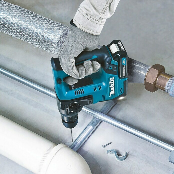 Makita Martillo perforador de batería (12 V, Sin batería, Número de revoluciones de marcha en vacío: 0 r.p.m. - 850 r.p.m., Energía de percusión: 1 J)