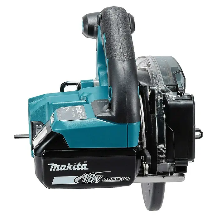 Makita LXT 18V Akku-Handkreissäge DCS553RTJ - 18 V, 2 Akkus, 5 Ah - Makita 18V Lithium-Ion Akku-Kreissäge in Türkis und Schwarz.