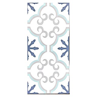 Suelo vinílico SPC Hidráulico Guell (1.200 x 600 x 5 mm, Azul/Blanco, Resistente al agua)