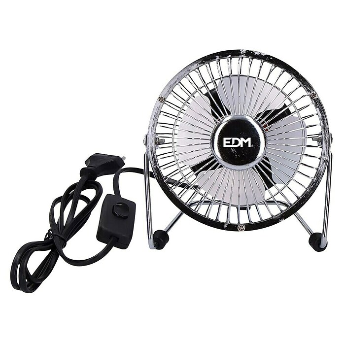 EDM Ventilador de sobremesa industrial mini (Plata, 10 cm) | BAUHAUS