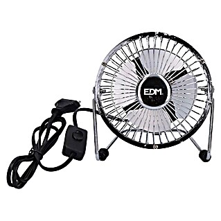EDM Ventilador de sobremesa industrial mini (Plata, 10 cm)