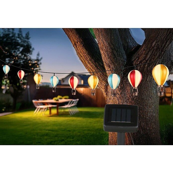 Globo LED-Solar-Lichterkette Heißluftballons (Länge: 390 cm, Außen, Warmweiß) | BAUHAUS