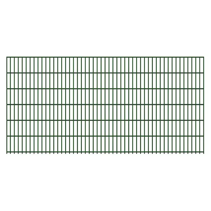 FA-Bausysteme Mattenzaun 6/5/6 mm - 250,8 x 120 cm, Moosgrün - Grünes Metallgitterzaunfeld.