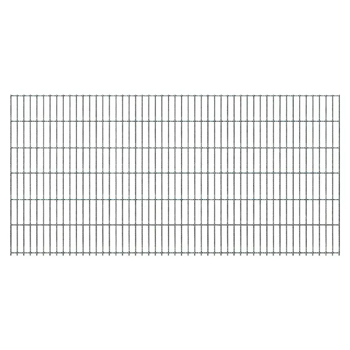 FA-Bausysteme Mattenzaun 6/5/6 mm - 250,8 x 120 cm, Zink - Rechteckiges metallgraues Gitter mit gleichmäßigem Maschenmuster.