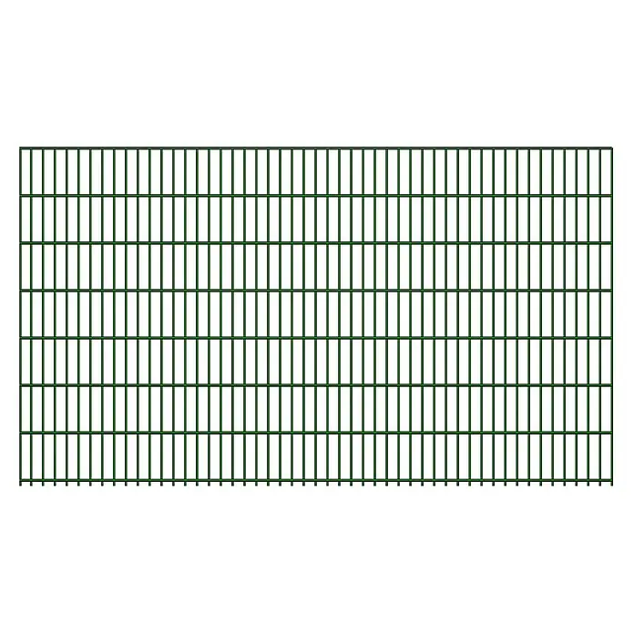 FA-Bausysteme Mattenzaun 8/6/8 mm - 250,8 x 140 cm, Moosgrün - Grüner Gitterzaun aus Draht.
