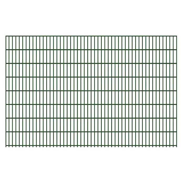 FA-Bausysteme Mattenzaun 6/5/6 mm - 250,8 x 160 cm, Moosgrün - Grünes Gitterpaneel mit vertikalen und horizontalen Drähten, als Zaun geeignet.