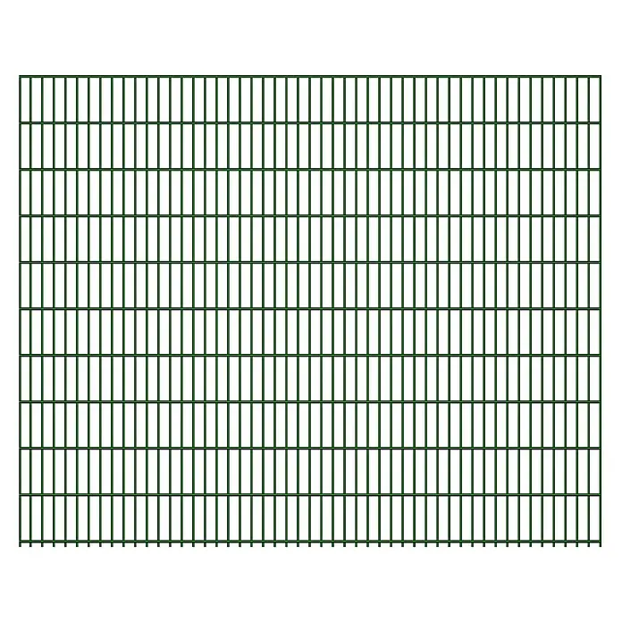 FA-Bausysteme Mattenzaun 6/5/6 mm - 250,8 x 200 cm, Moosgrün - Grün rechteckiges geschweißtes Drahtgitter-Zaunfeld.
