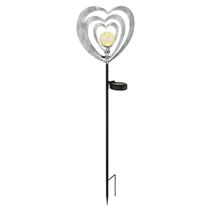 Globo Dekorativna solarna svjetiljka Srce  (D x Š x V: 280 x 60 x 820 mm, IP44, Topla bijela) | BAUHAUS