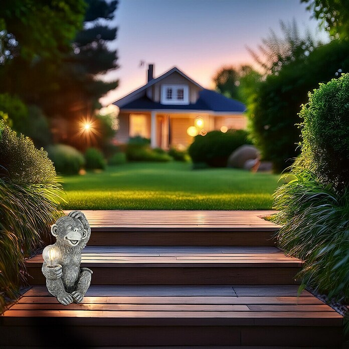 Globo Dekorativna solarna svjetiljka Monkey  (Boja svjetla: Topla bijela, LED, Visina: 27,5 cm) | BAUHAUS