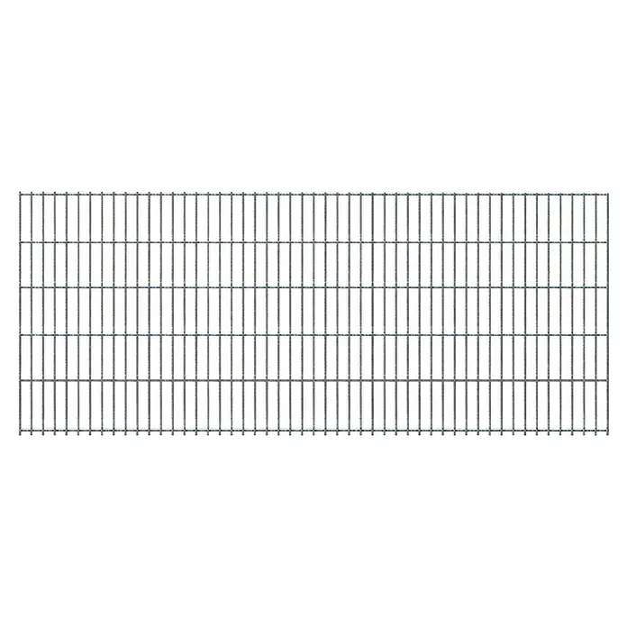 FA-Bausysteme Mattenzaun 6/5/6 mm - 250,8 x 100 cm, Zink - Rechteckiges graues Metallgitter mit vertikalen und horizontalen Stäben.