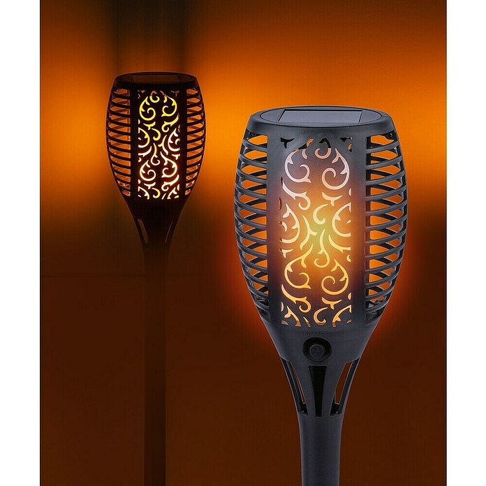 Globo Solarna svjetiljka (Crna, Visina: 58 cm, LED)