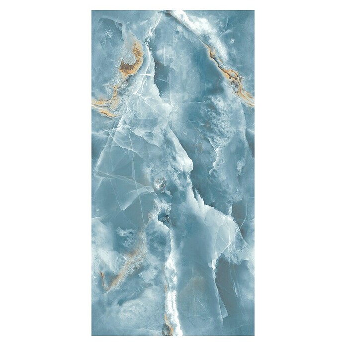 Momastela Feinsteinzeugfliese Continua Onyx Acqua (120 x 60 cm, Türkis, Hochglänzend) | BAUHAUS