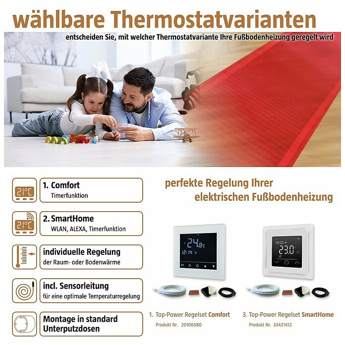 Admiral Laminat- & Parkett-Heizfolie Top-Power (3,5 x 0,5 m, Beheizbare Fläche: 1,75 m²)