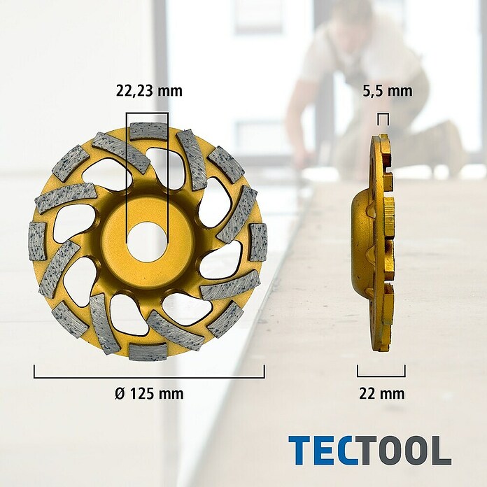 Berg Tectool Diamant-Schleifteller (Durchmesser: 125 mm, Geeignet für: Beton) | BAUHAUS