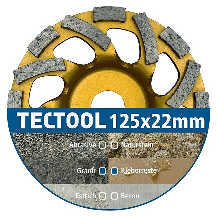 Berg Tectool Diamant-Schleifteller (Durchmesser: 125 mm, Geeignet für: Beton) | BAUHAUS