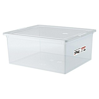BAUHAUS Caja de almacenaje (L x An x Al: 40 x 33,8 x 17,4 cm, Plástico, Transparente, 18 l)