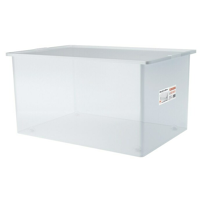 BAUHAUS Caja de almacenaje (L x An x Al: 57,5 x 39 x 30 cm, Plástico, Transparente, 50 l) | BAUHAUS