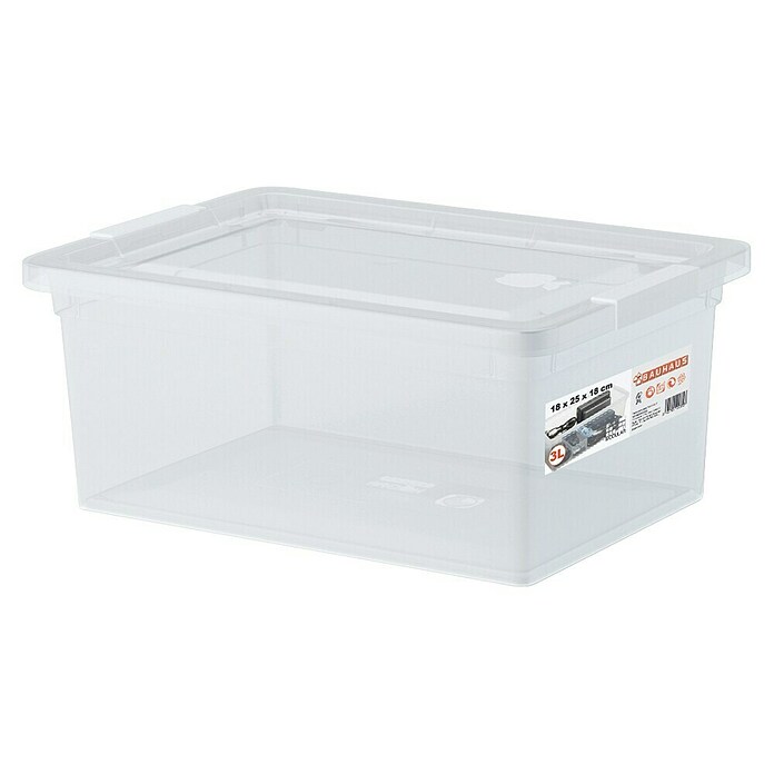 BAUHAUS Caja de almacenaje (L x An x Al: 18 x 25 x 18 cm, Plástico, Transparente, 3 l) | BAUHAUS