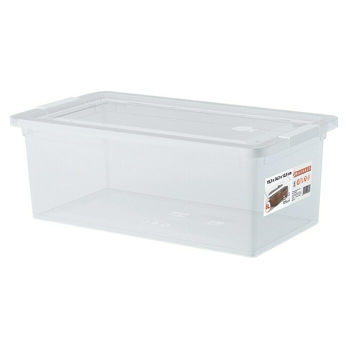 BAUHAUS Caja de almacenaje (L x An x Al: 34,3 x 19,3 x 12,5 cm, Plástico, Transparente, 6 l) | BAUHAUS