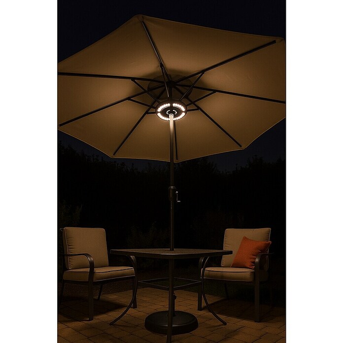 Uirax Luz LED para sombrillas (Diámetro: 20 cm, 200 lm, Blanco cálido) | BAUHAUS