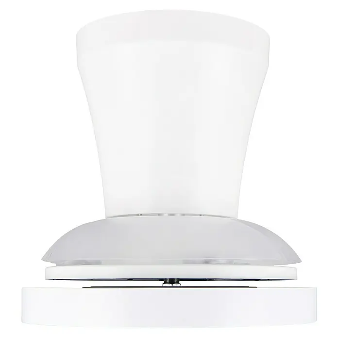 Trio Lighting Ventilador de techo Moss - Blanco, 22 cm, 18 W, Blanco cálido - Unidad de luz de campana extractora blanca con parte superior cónica y difusor de cúpula transparente.