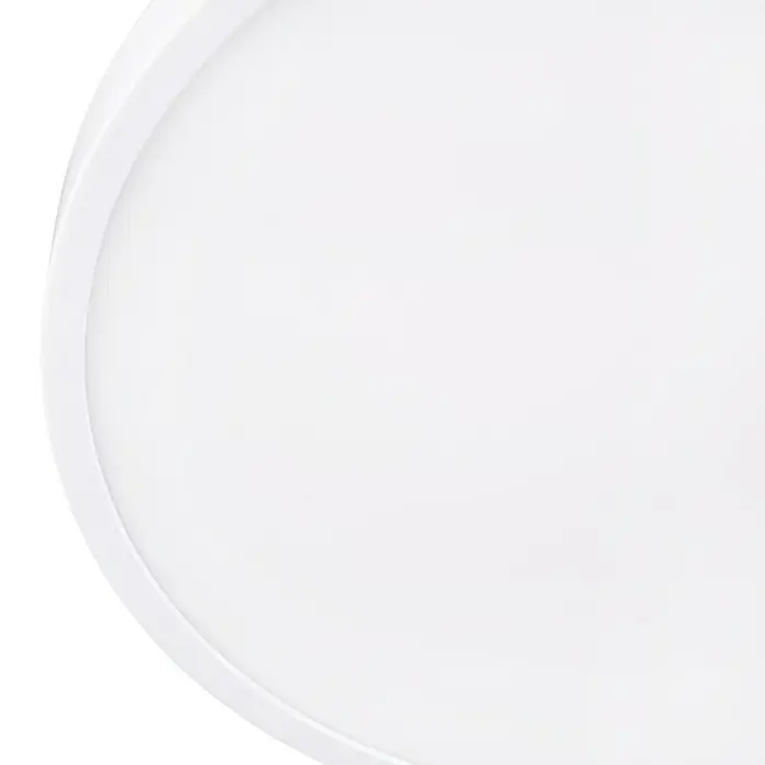 Trio Lighting Ventilador de techo Moss - Blanco, 22 cm, 18 W, Blanco cálido - Superficie blanca curvada con un borde distintivo y ligeramente elevado.