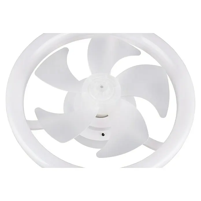 Trio Lighting Ventilador de techo Pajala - Blanco, 40 cm, Blanco cálido - Ventilador blanco de cinco aspas con marco exterior circular.