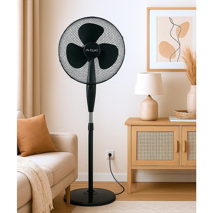 Fulmo Ventilador de pie Ventus (Negro, 43 cm, 120 cm) | BAUHAUS