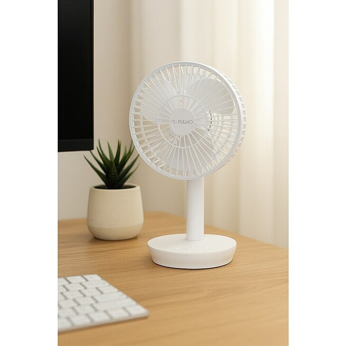 Fulmo Ventilador de sobremesa Voria (Blanco, 16,5 cm) | BAUHAUS