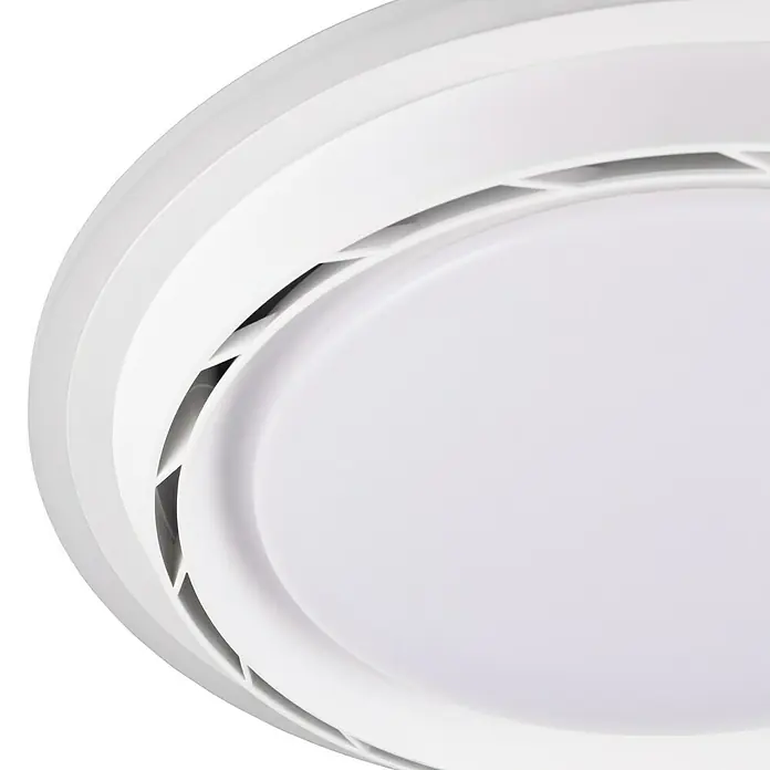 Trio Lighting Ventilador de techo Saarela - Blanco, Diámetro: 47 cm, 38 W, Blanco cálido - Unidad de techo blanca, redonda, multicapa con rejillas.
