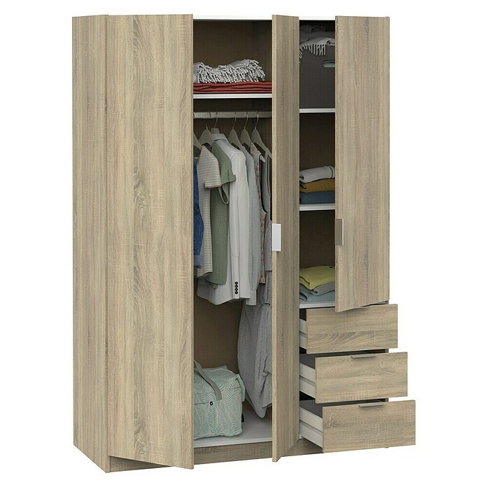 Muebles Pitarch Turín Armario para ropa (L x An x Al: 50 x 120 x 180 cm, Roble, Espesor: 16 mm) | BAUHAUS