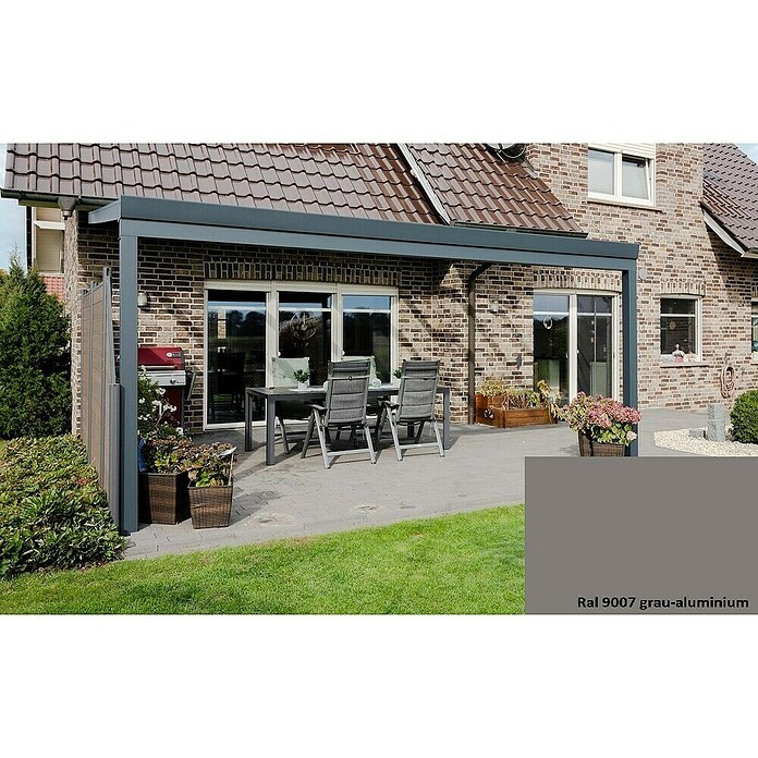 Gardendreams Terrassenüberdachung Elegance (B x T: 600 x 305,5 cm, Graualuminium, Verbundsicherheitsglas (VSG), Klar) | BAUHAUS