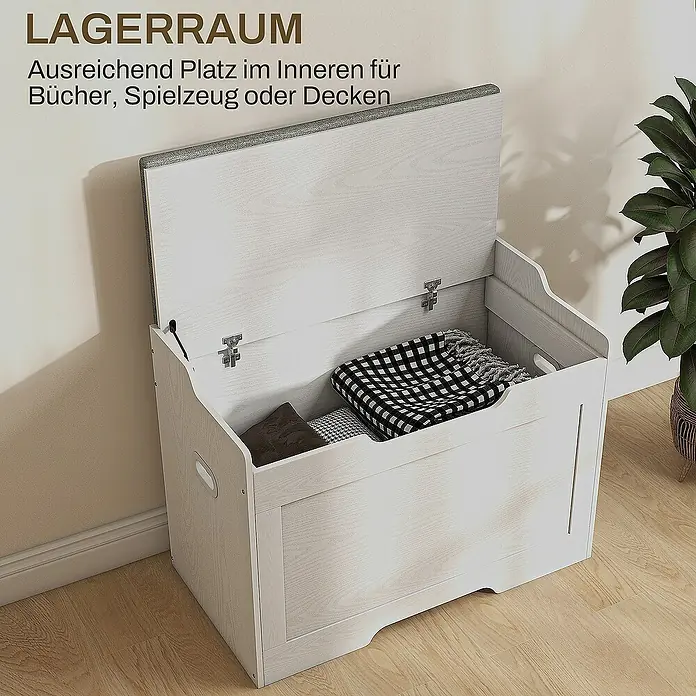 Homcom Aufbewahrungsbox - L x B x H: 75 x 40 x 56 cm, Weiß